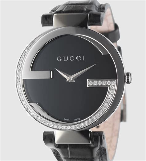 gucci interlocking watch large steel case|men's Gucci interlocking watch.